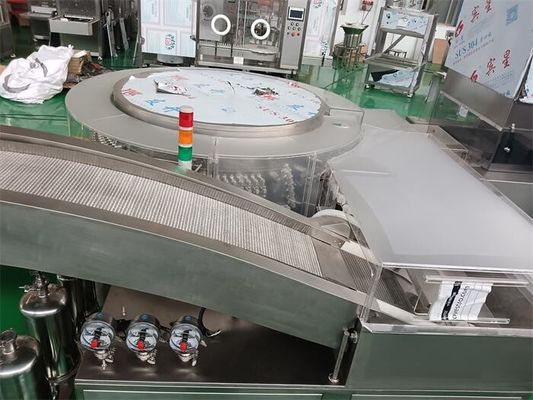 Acquistare LYQCL-120 Lavatrice a ultrasuoni per flaconi e ampolle Livello di trasmissione eccezionale per contenitori in vetro da 2 ̊20 ml Capacità 25000 BPH fabbricazione online