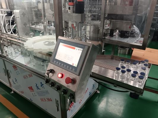 Macchina di riempimento di liquidi sterili per bottiglie di vetro e plastica da 30 a 500 ml con protezione da azoto per liquidi e disinfettanti orali